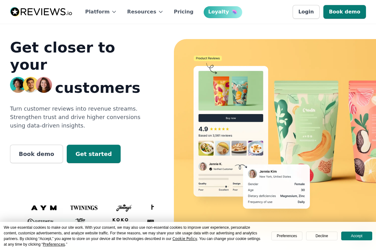 Reviews.io screenshot