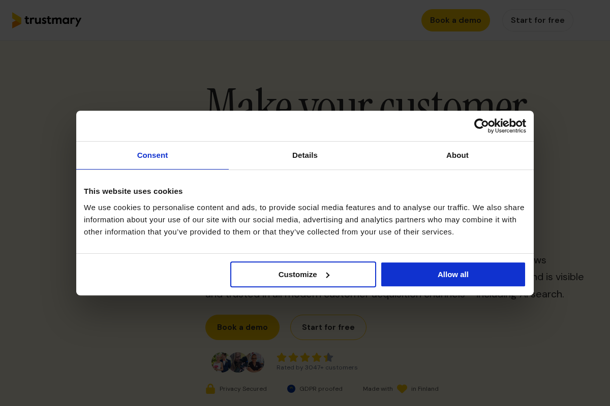 Trustmary screenshot